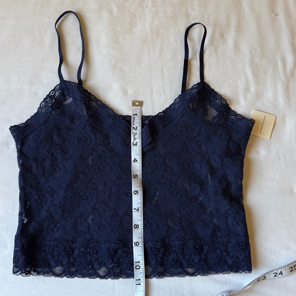 Anthropologie Navy Lace Cropped Cami - Picture 9 of 12